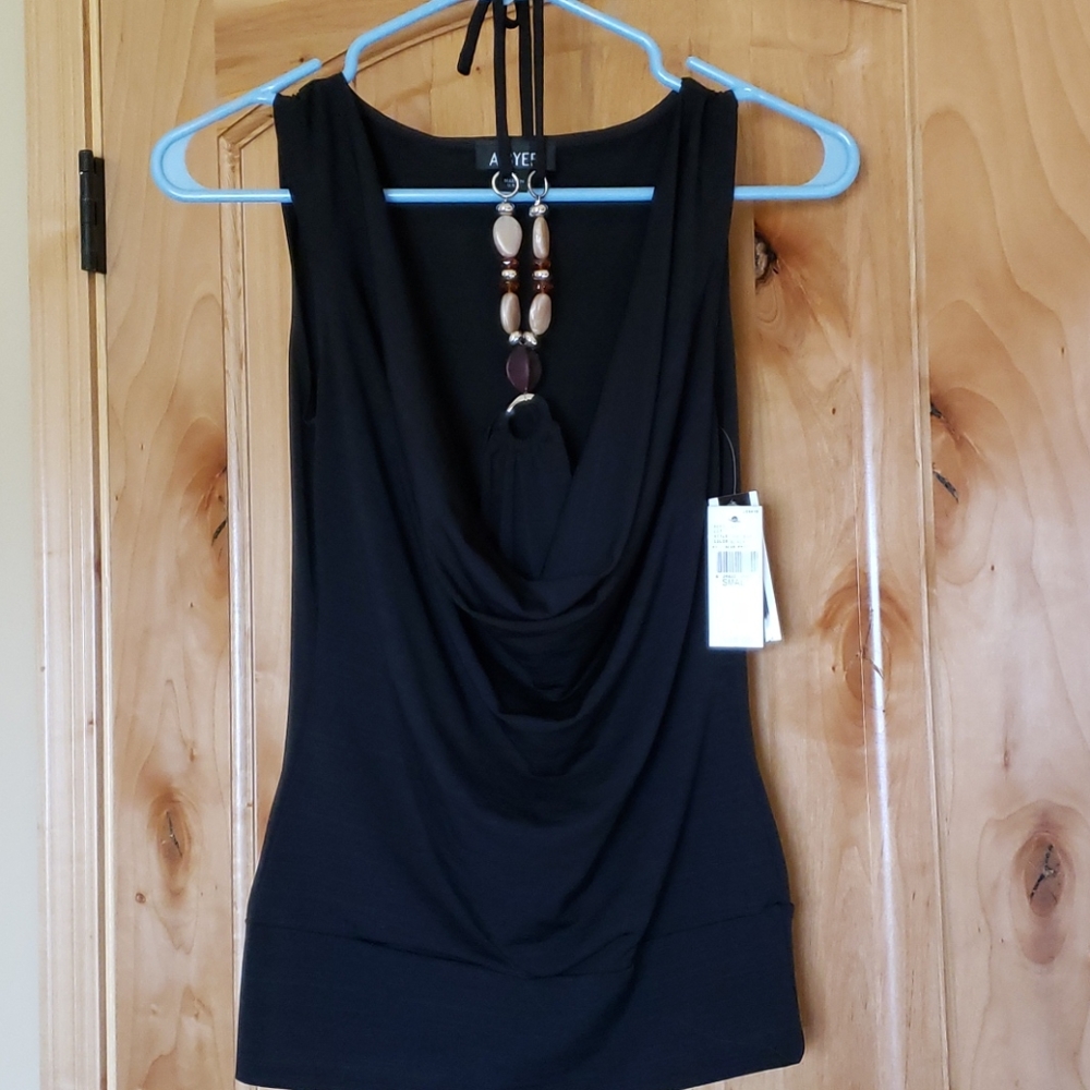 New Sleeveless top with bead accent - NWT